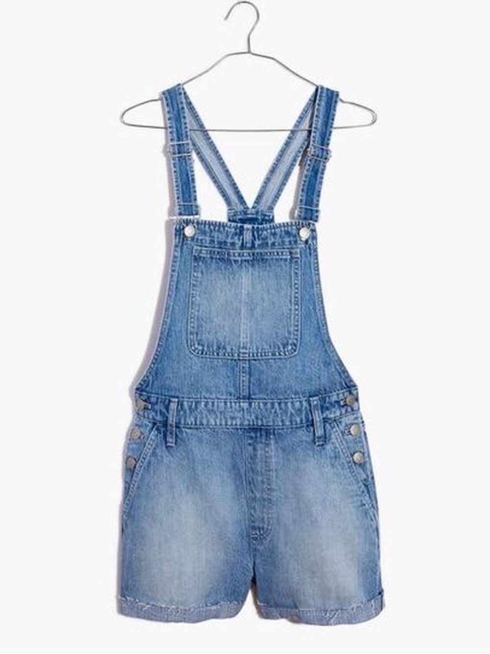 Madewell Light Blue Denim Short Overalls